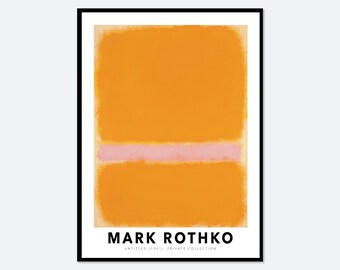 Mark Rothko Untitled 1961 Orange Yellow Pink Vintage Poster Art Print | Mark Rothko Print, Mark Rothko Painting, Museum Exhibition #MR04