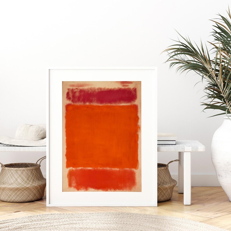 Mark Rothko No. 1 1962 Red Burnt Orange Vintage Poster Colorful Art ...