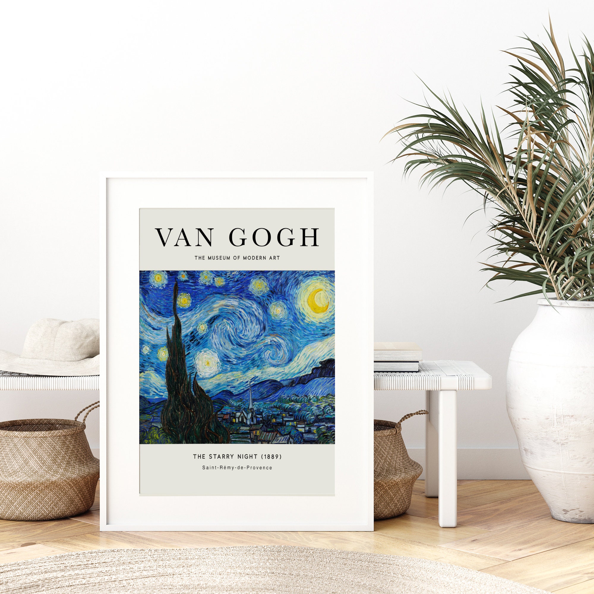 Van Gogh the Starry Night 1889 Vintage Poster Art Print | Colorful ...
