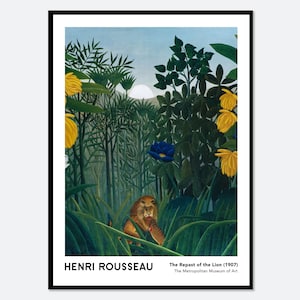 Henri Rousseau The Repast of the Lion 1907 Vintage Exhibition Poster Art Print | Rousseau Print, Rousseau Poster, Vintage Painting #HR06