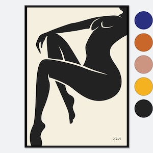 May include: A black silhouette of a person sitting with their legs crossed, against a cream background. The image has a minimalist style and includes the text "U.S.C."