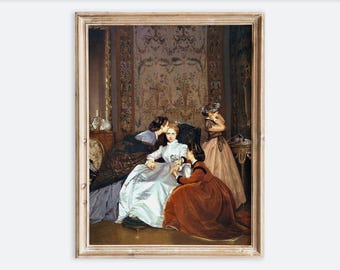 Die widerstrebende Braut Auguste Toulmouche Ölgemälde Wand Kunst Druck, Vintage Europäische Rustikale Frauen Porträt Poster Moody Bauernhaus VP124