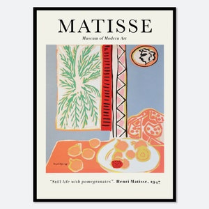 Henri Matisse Still Life with Pomegranates Vintage Poster Art Print| Matisse Print, Matisse Poster, Matisse Painting, Museum Exhibition M63