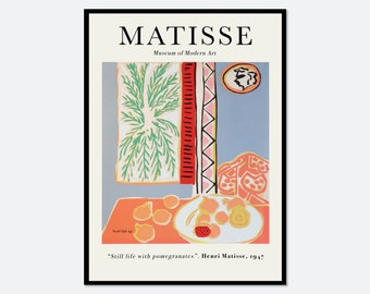 Henri Matisse Natura morta con melograni, stampa artistica vintage, poster di Matisse, stampa di Matisse, poster di Matisse, dipinto di Matisse, mostra museale M63