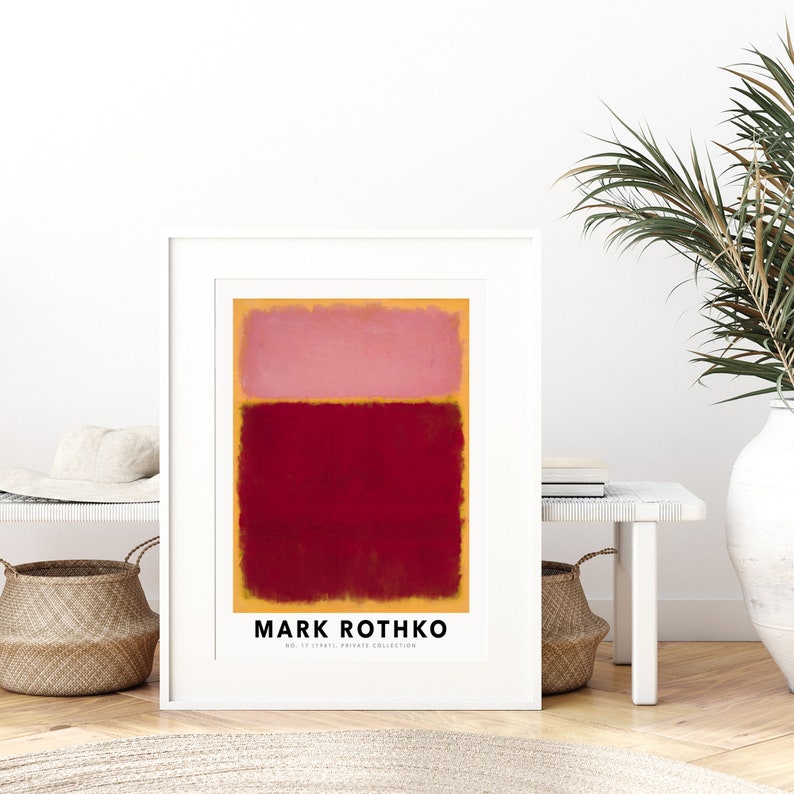 Mark Rothko No. 17 Untitled 1961 Red Pink Yellow Vintage Poster Art Print Mark Rothko Print, Mark Rothko Painting, Museum Exhibition MR08 image 3