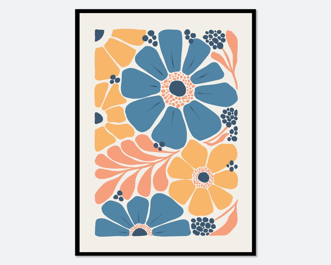Flower Market Colorful Abstract Botanical Spring Flowers Art Print ...