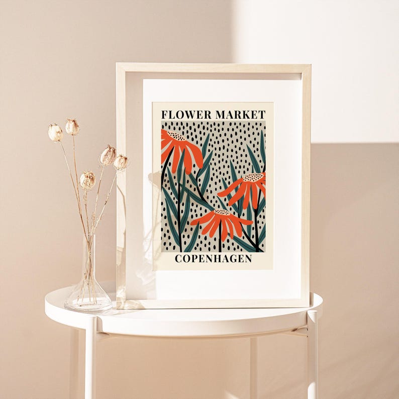 Blumenmarkt Kopenhagen: Gänseblümchen – Botanischer Kunstdruck | Frühlingsblumen-Druck, Frühlingsblumenkunst, Wildblumen-Druck, Farbenfroher Kunstdruck #FM62 Bild 6