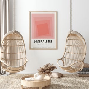 Josef Albers Squares Exhibition Art Print Mid Century Print, Albers Print, Albers Poster, Pink Poster, Geometric Minimalist Print JA01 image 8