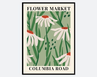 Flower Market Columbia Daisies Botanical Art Print | Spring Flowers Print, Spring Floral Art, Wildflowers Print, Colorful Art Print #FM63