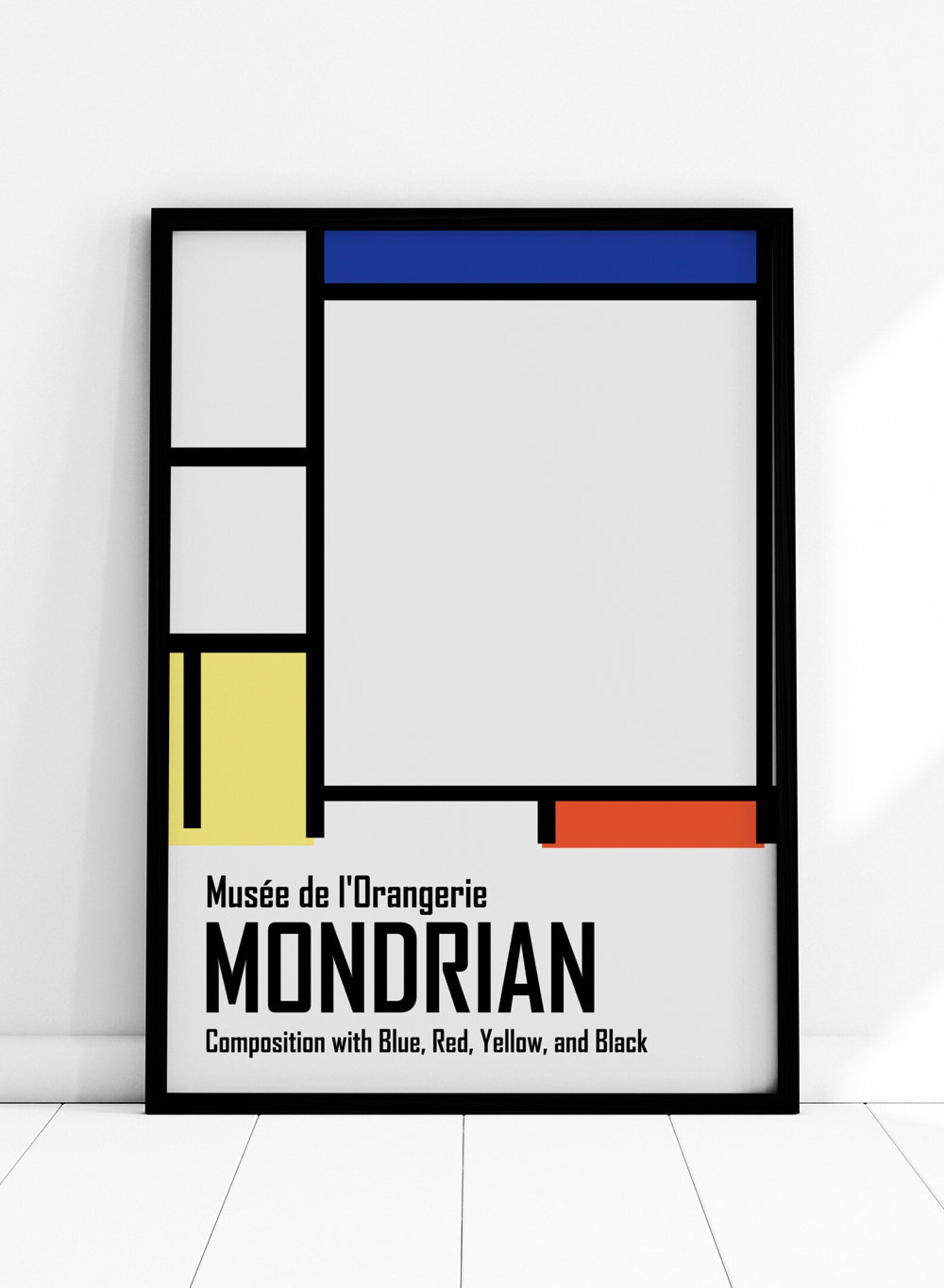 Piet Mondrian Remastered Composition Blue Red Yellow Black Abstract ...