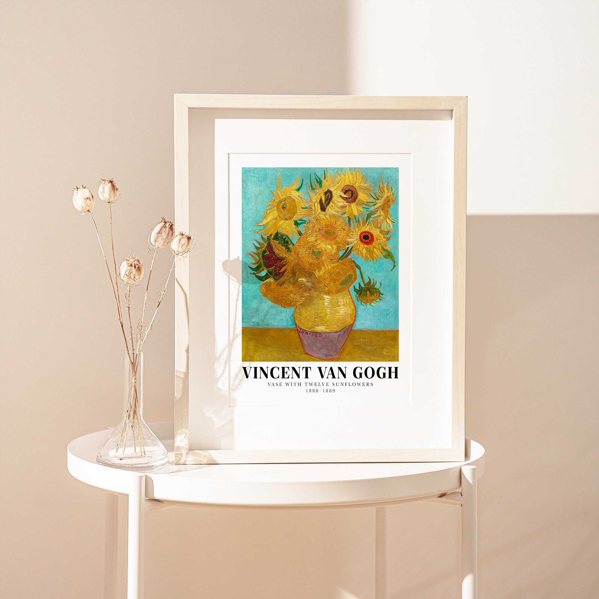 Van Gogh Vase With Twelve Sunflowers Vintage Exhibition Art Print | Van ...