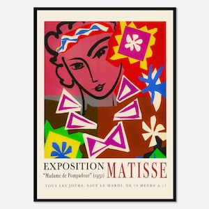 Matisse Print, Matisse Poster, Henri Matisse Madame de Pompadour schilderij vintage poster Art Print | Matisse Painting, museumtentoonstelling#M47
