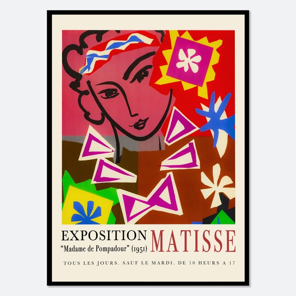 Matisse Druck, Matisse Poster, Henri Matisse Madame de Pompadour Gemälde Vintage Poster Kunstdruck | Matisse-Gemälde, Museumsausstellung#M47