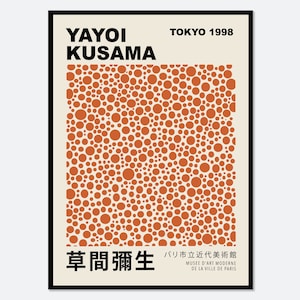 Yayoi Kusama Print, Yayoi Kusama Poster, Orange Dots Art Print, Japanese Art, Japanese Poster, 草間彌生, Exhibition Poster, Colorful Art #YY04