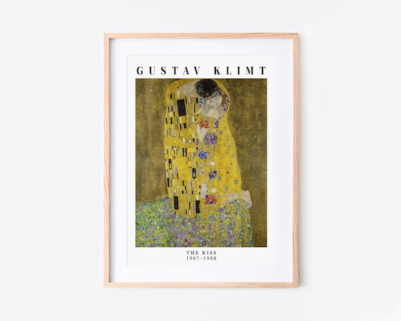 グスタフ・クリムト「接吻」1907-1908年 ヴィンテージ展覧会ポスター