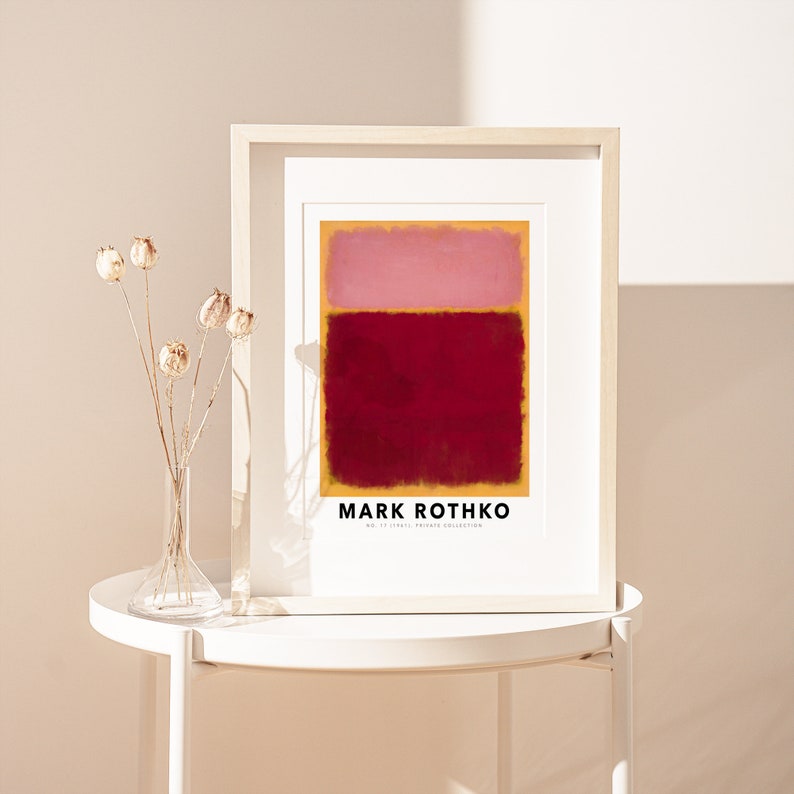 Mark Rothko No. 17 Untitled 1961 Red Pink Yellow Vintage Poster Art Print Mark Rothko Print, Mark Rothko Painting, Museum Exhibition MR08 image 6