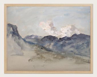 Hercules Brabazon Brabazon In the Alps Fine Art Print, Mountain Landscape Watercolor Poster, Vintage Alpine Decor, Scenic Nature Wall Art