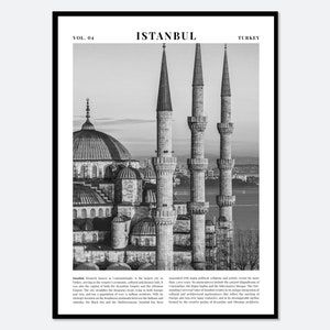 Istanbul Blaue Moschee Türkei Schwarzweiß Fotografie Reise Kunstdruck | Istanbul Poster, Istanbul Print, Türkei Reiseposter TP07