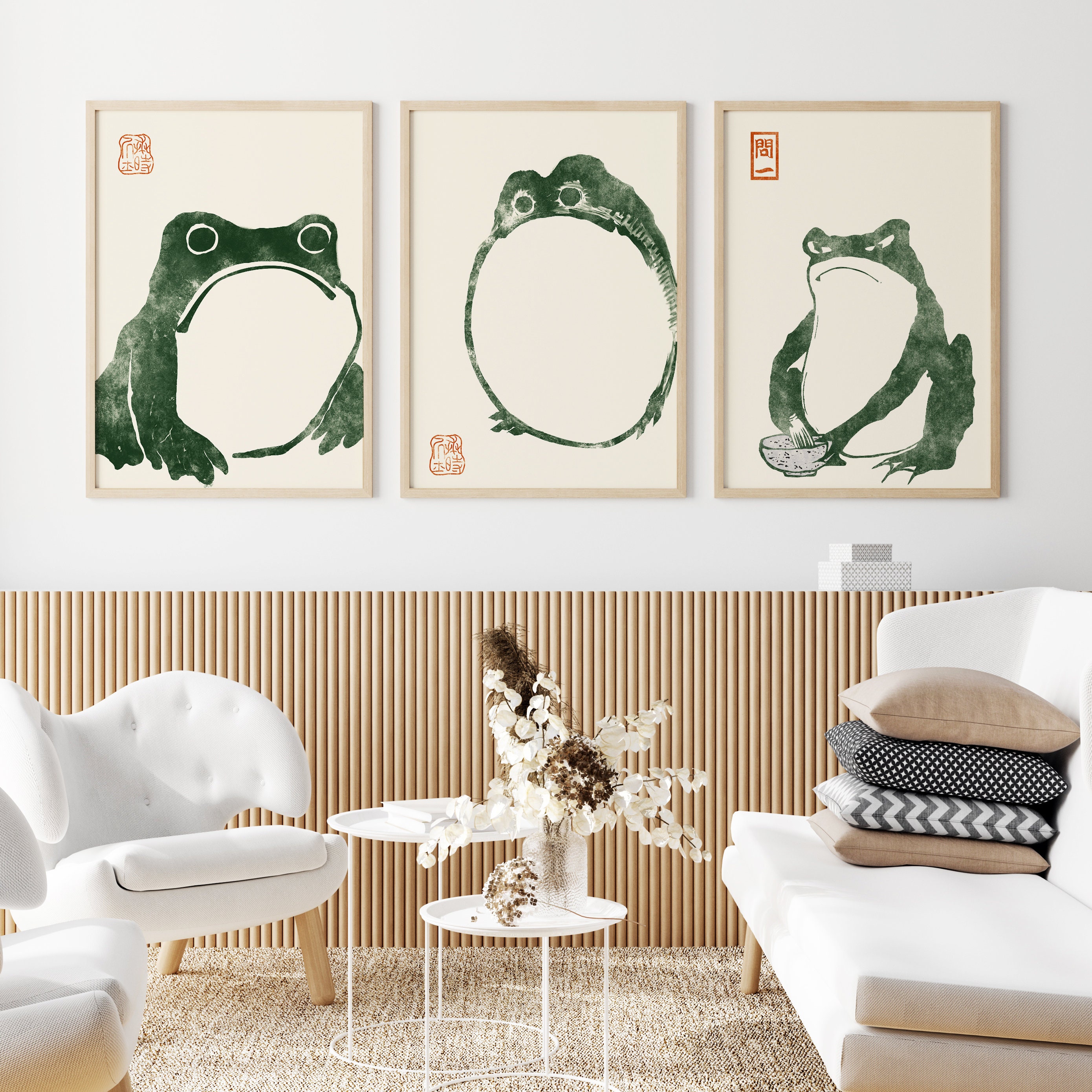 Japanese Frog Matsumoto Hoji Toad Set of 3 Woodblock Art Print - Etsy