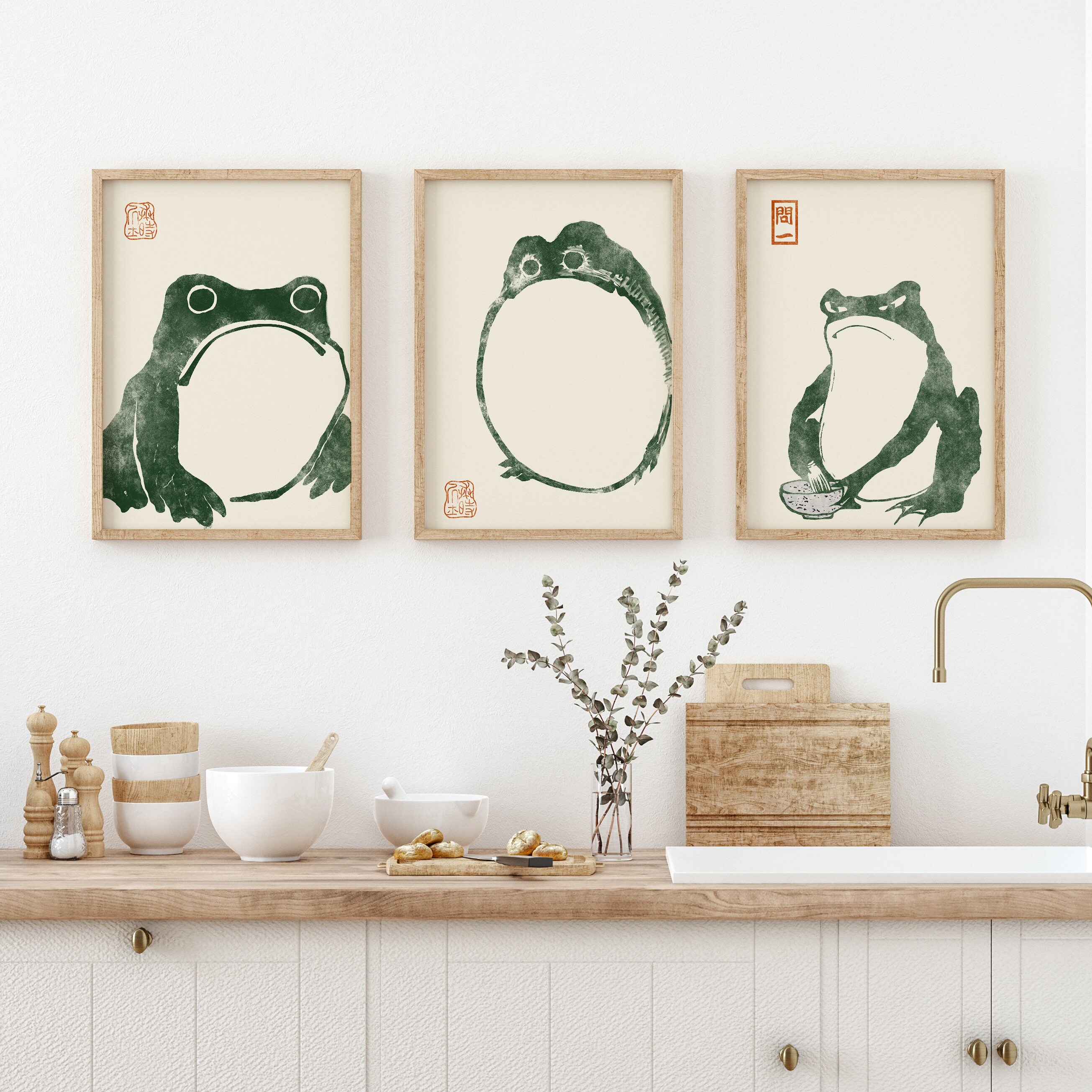 Japanese Frog Matsumoto Hoji Toad Set of 3 Woodblock Art Print - Etsy ...