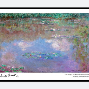 Monet The Water Lily Pond Clouds Vintage Exhibition Poster Art Print | Claude Monet Print, Monet Poster, Monet Painting, Famous Art N53A