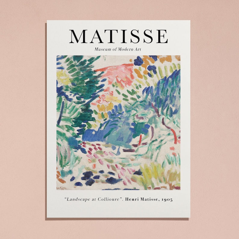 Matisse Print, Matisse Poster, Henri Matisse Art Print, Matisse Landscape at Collioure Painting, Vintage Poster, Exhibition Poster, Famous Art Prints, Color Art Print, Abstract Wall Art