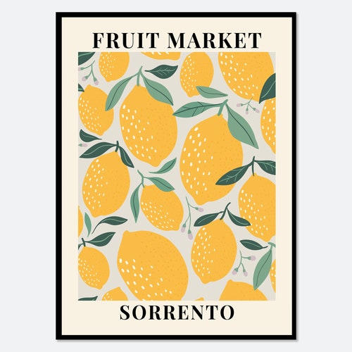 Prints Spring Summer Citrus Fruits Kitchen Digital Poster Modern Boho