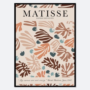 Henri Matisse Cut-Outs Vintage Poster Art Print | Matisse Print, Matisse Poster, Berggruen and Cie, Papiers Decoupes, Botanical Art #M58