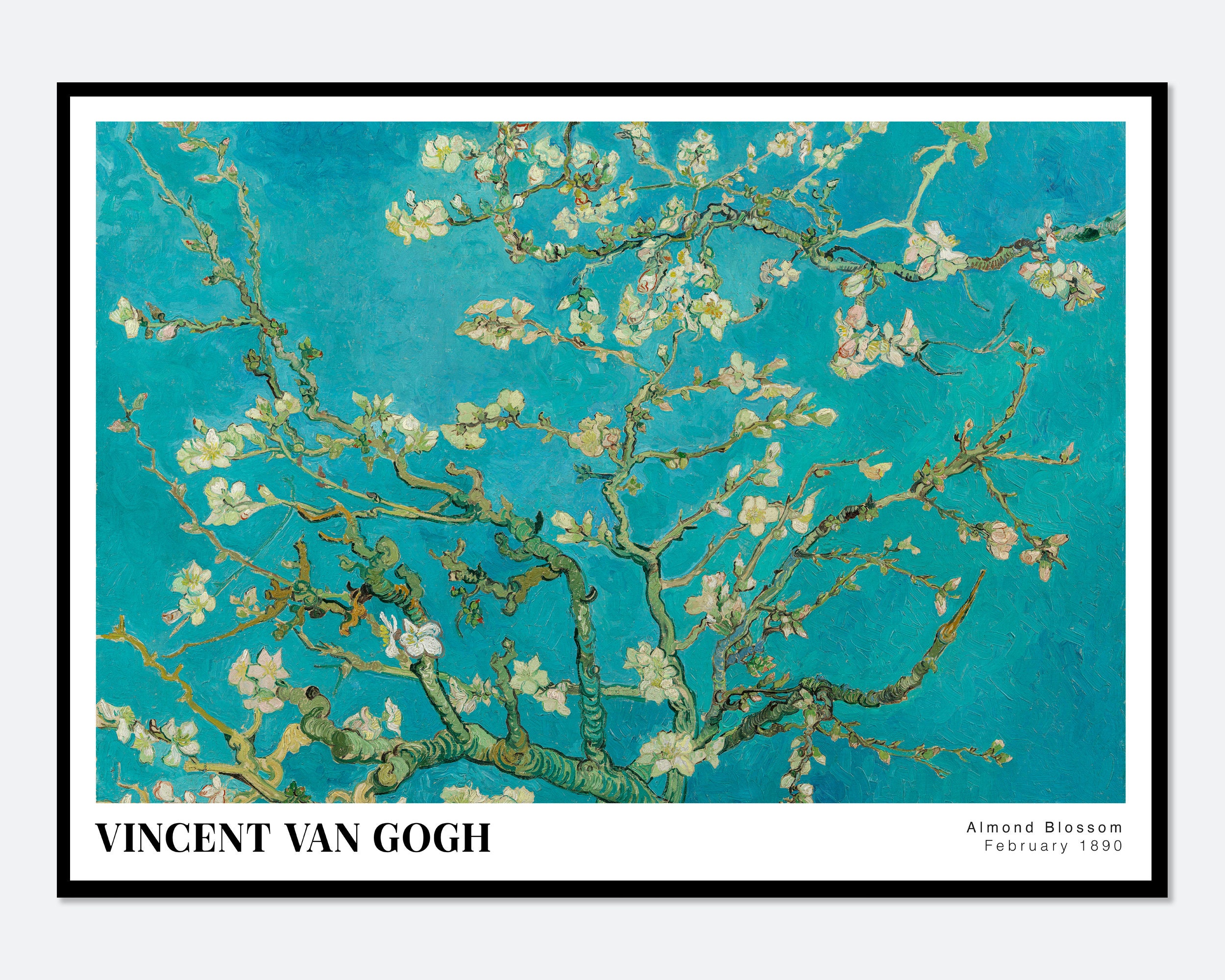 Van Gogh Almond Blossom 1890 Vintage Exhibition Art Print Van Gogh Van Gogh Almond Blossom 1890 Vintage Exhibition Art Print Van Gogh