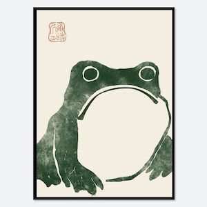 Japanese Frog Matsumoto Hoji Toad Woodblock Art Print | Japanese Art Print, Japanese Poster, Matsumoto Hoji 松本奉時 Frog Exhibition Poster JP04