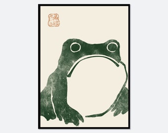 Japanese Frog Matsumoto Hoji Toad Woodblock Art Print | Japanese Art Print, Japanese Poster, Matsumoto Hoji 松本奉時 Frog Exhibition Poster JP04