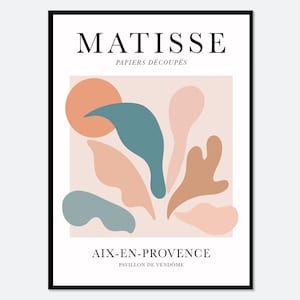 Henri Matisse Cut-Outs Vintage Exhibition Poster Art Print | Botanical Plants Leaves, Berggruen Cie, Boho Wall Decor, Papiers Decoupes #M125