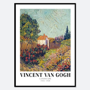 Van Gogh Landscape 1925–1928 Vintage Exhibition Poster Art Print | Colorful Landscape Art, Vincent Van Gogh Poster, Van Gogh Painting #V26