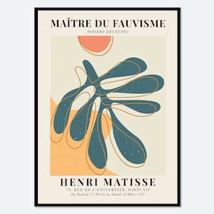 Henri Matisse Cut-Outs Vintage Poster Art Print | Matisse Print, Matisse Poster, Berggruen and Cie, Papiers Decoupes, Botanical Art #M110