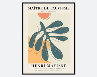 Henri Matisse Cut-Outs Vintage Poster Art Print | Matisse Print, Matisse Poster, Berggruen and Cie, Papiers Decoupes, Botanical Art #M110