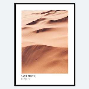 Impression d'art inspirée de carte de couleur brun orange des dunes de sable | Affiche de photographie de nature désertique, affiche moderne colorée # CC06