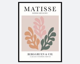Henri Matisse Cut-Outs Vintage Poster Art Print | Matisse Print, Matisse Poster, Berggruen and Cie, Papiers Decoupes, Botanical Art #M93