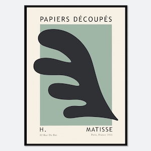 Henri Matisse Cut-Outs Vintage Poster Art Print | Matisse Print, Matisse Poster, Berggruen and Cie, Papiers Decoupes, Botanical Art #M54