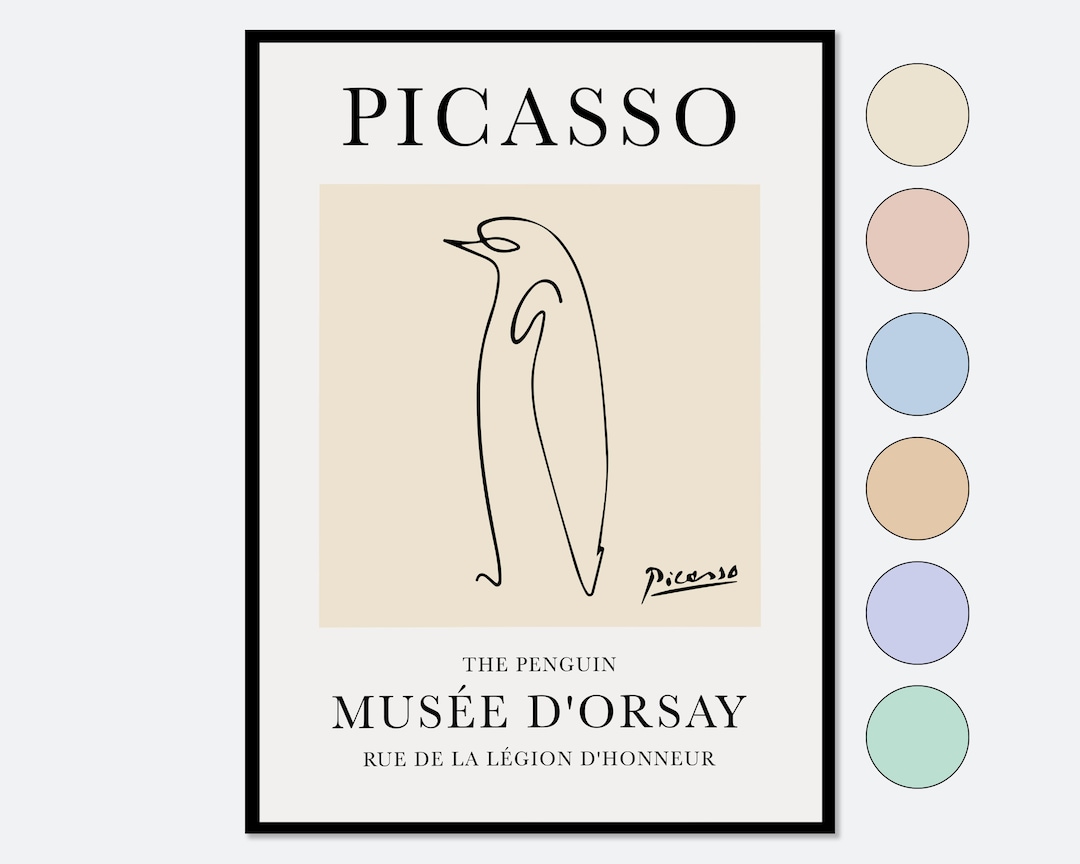 パブロ・ピカソ ペンギン スケッチ 線画アート プリント | Esquisse Le