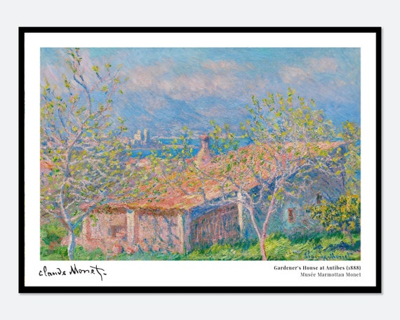 モネ「アンティーブの庭師の家」ヴィンテージ展ポスター アート