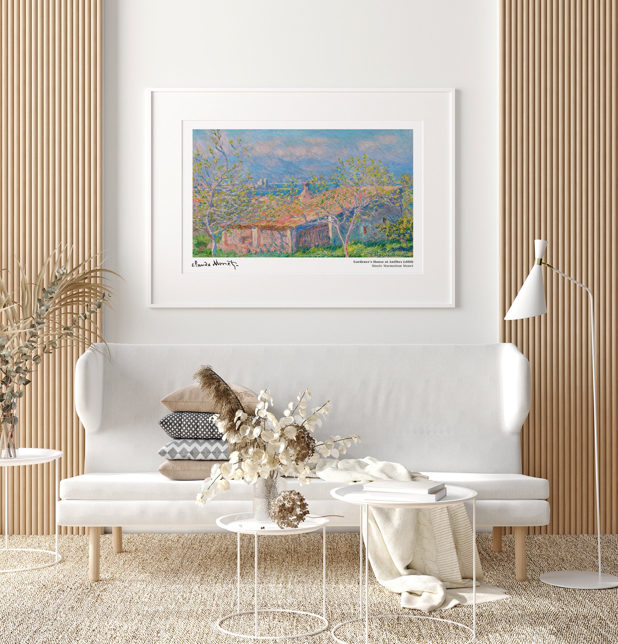 モネ「アンティーブの庭師の家」ヴィンテージ展ポスター アート