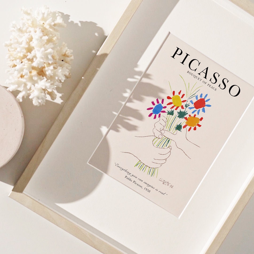 ピカソ「平和の花束」アートプリント｜パブロ・ピカソ「花束」スケッチ