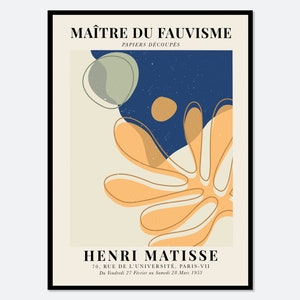 Henri Matisse Cut-Outs Vintage Poster Art Print | Matisse Print, Matisse Poster, Berggruen and Cie, Papiers Decoupes, Botanical Art #M108