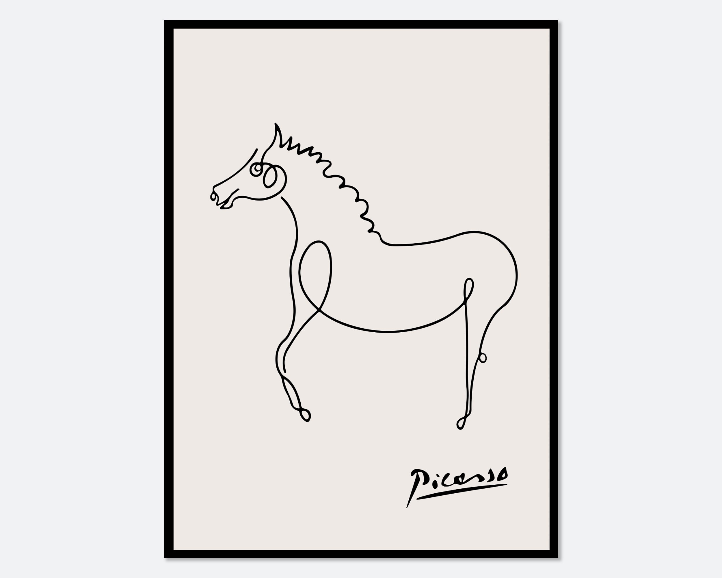 パブロ・ピカソの馬のスケッチ線画アートプリント | Esquisse Le