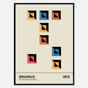 Bauhaus Geometric Shapes 1919 Art Print | Bauhaus Ausstellung Weimar, Bauhaus Print, Bauhaus Poster, Geometric Print, Exhibition Poster BH45