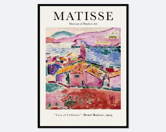 Henri Matisse Ansicht von Collioure 1905 Vintage Plakat-Kunst-Druck | Matisse Druck, Matisse Malerei, Bunte Kunst, Museum Ausstellungsplakat M132