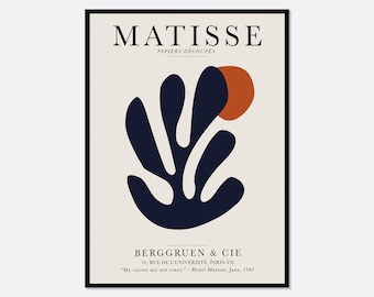 Henri Matisse Cut-Outs Vintage Poster Kunstprint | Matisse Print, Matisse Poster, Berggruen and Cie, Papiers Decoupes, Botanische Kunst #M87