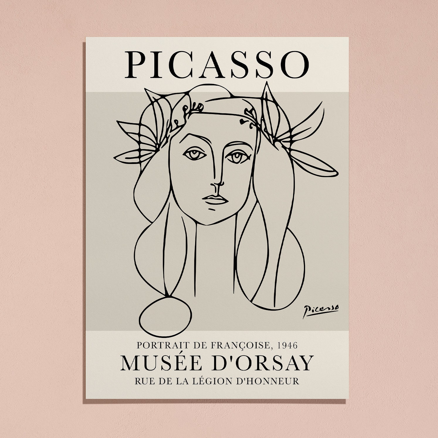 ピカソ作「フランソワーズ・ジローの肖像」アートプリント｜パブロ