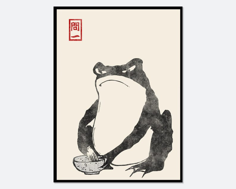 Japanese Frog Matsumoto Hoji Toad Set of 3 Woodblock Art Print | Japanese Art, Japanese Poster, Matsumoto Hoji 松本奉時 Frog Exhibition Poster