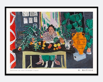 Henri Matisse Interior with an Etruscan Vase Vintage Poster Wall Art Print | Antique Woman Portrait, Famous Colorful Fauvism Painting M171A